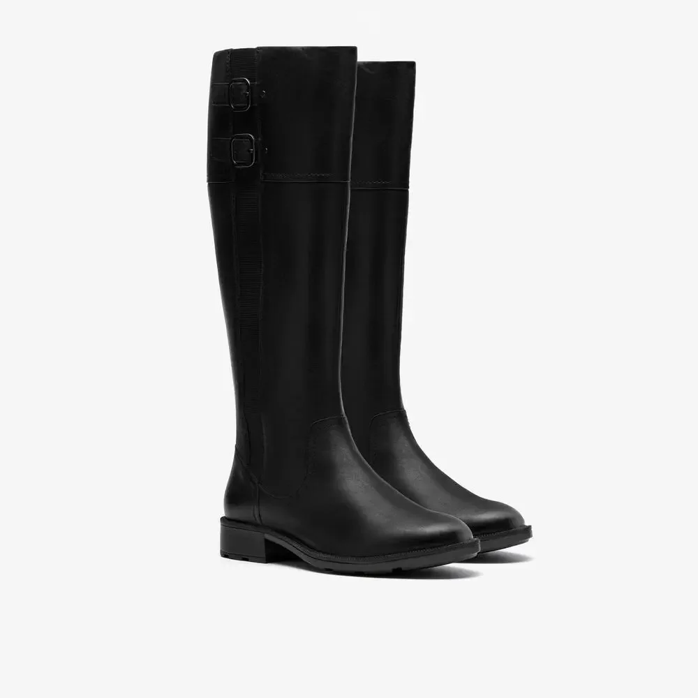 Clarks Women's Adalynn Hope Black Leather Boots Size 8.5 MSRP $180